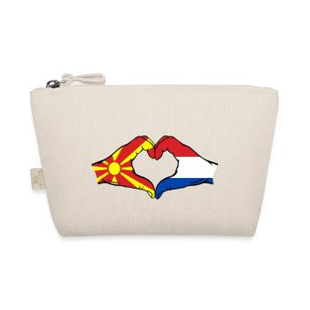 Macedonia Holland Flag Hands Heart Shape - Organic Pouch - nature - Front