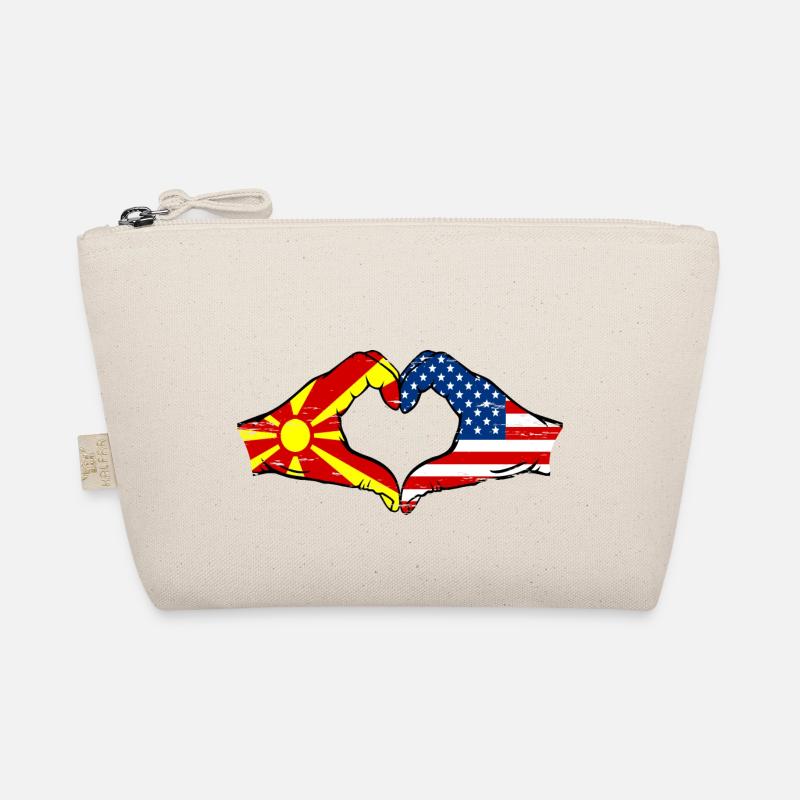 Macédoine États-Unis drapeau mains forme de coeur utilisé Trousse biologique