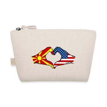 Macédoine États-Unis Drapeau Mains Coeur Forme - Trousse biologique - nature - Devant
