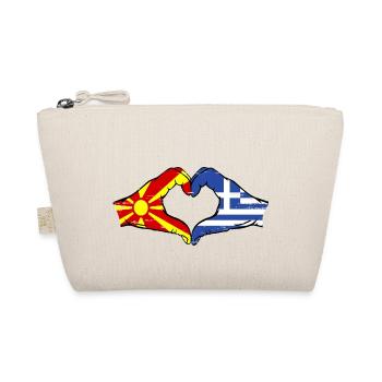 Macedonia Greece Flag Hands Heart Shape Used - Organic Pouch - nature - Front