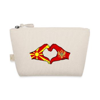 Macedonia Montenegro Flag Hands Heart Shape - Organic Pouch - nature - Front