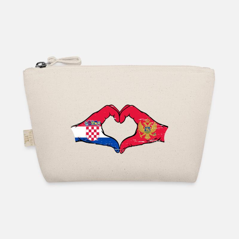 Croatie Monténégro drapeau mains forme de coeur utilisé Trousse biologique