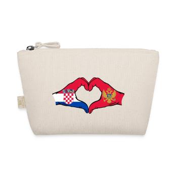 Kroatien Montenegro Flagge Hände Herzform - Bio-Täschchen - Natur - Vorne