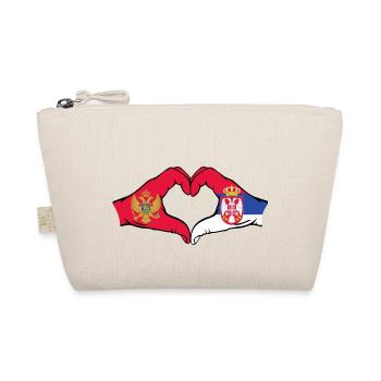 Montenegro Serbia Flag Hands Heart Shape - Organic Pouch - nature - Front