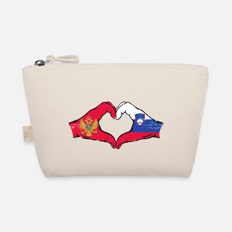 Monténégro Slovénie drapeau mains forme de coeur utilisé Trousse biologique