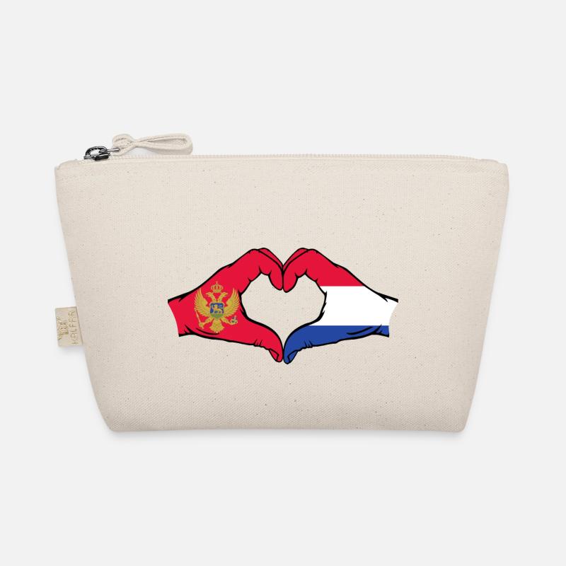 Montenegro Holland Flag Hands Heart Shape Organic Pouch