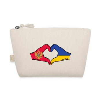 Montenegro Ukraine Flag Hands Heart Shape - Organic Pouch - nature - Front