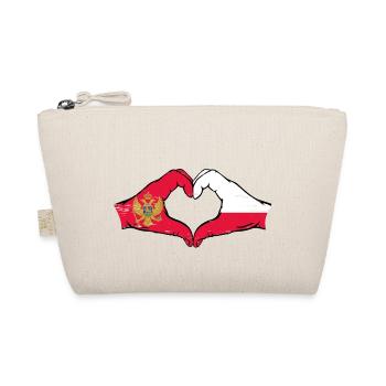 Montenegro Polen Flagge Hände Herzform used - Bio-Täschchen - Natur - Vorne