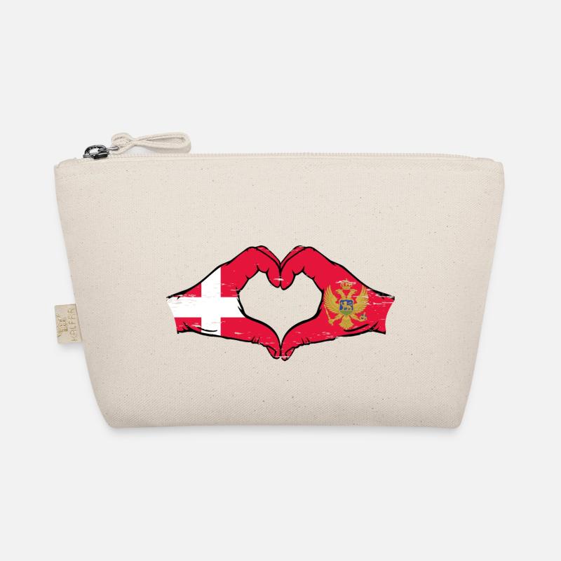 Danemark Monténégro drapeau mains forme coeur utilisé Trousse biologique