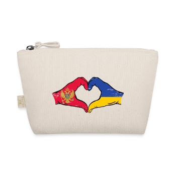 Montenegro Ukraine Flag Hands Heart Shape Used - Organic Pouch - nature - Front