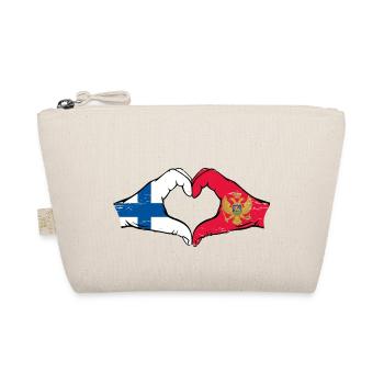 Finlande Monténégro Drapeau Mains Coeur Forme - Trousse biologique - nature - Devant