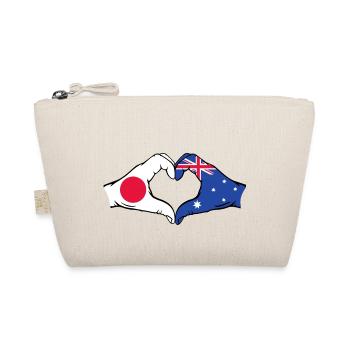 Japon Australie Drapeau Mains Coeur Forme - Trousse biologique - nature - Devant