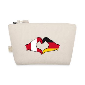 Peru Germany Flag Hands Heart Shape - Organic Pouch - nature - Front