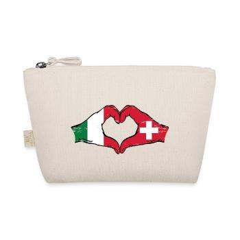 Italie Suisse Drapeau Mains Coeur Forme Utilisé - Trousse biologique - nature - Devant