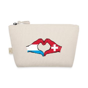 Luxembourg Suisse Drapeau Mains Coeur Forme Utilisé - Trousse biologique - nature - Devant