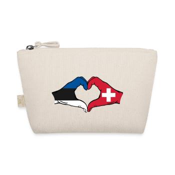 Estland Schweiz Flagge Hände Herzform - Bio-Täschchen - Natur - Vorne