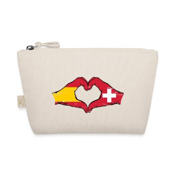 Espagne Suisse Drapeau Mains Coeur Forme Utilisé - Trousse biologique - nature - Devant