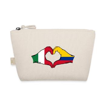 Italy Colombia Flag Hands Heart Shape - Organic Pouch - nature - Front