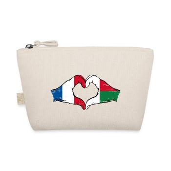 Frankreich Madagaskar Flagge Hände Herzform used - Bio-Täschchen - Natur - Vorne