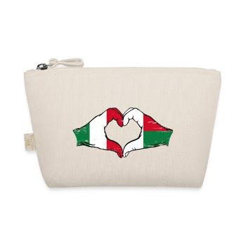 Italien Madagaskar Flagge Hände Herzform used - Bio-Täschchen - Natur - Vorne