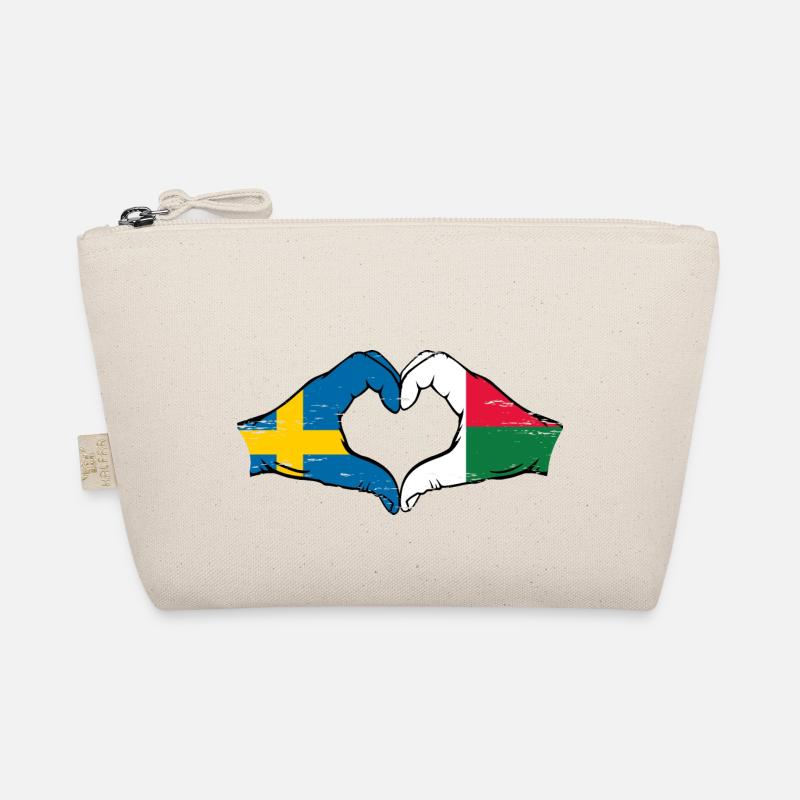 Suède Madagascar drapeau mains forme de coeur utilisé Trousse biologique