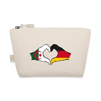 Algeria Germany Flag Hands Heart Shape - Organic Pouch - nature - Front