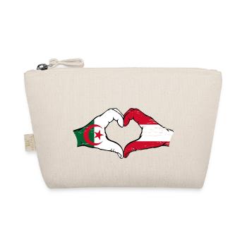 Algerien Österreich Flagge Hände Herzform used - Bio-Täschchen - Natur - Vorne