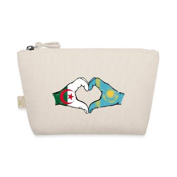 Algérie Kazakhstan Drapeau Mains Coeur Forme Utilisé - Trousse biologique - nature - Devant