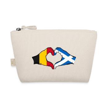 Belgium Scotland Hands Heart Shape - Organic Pouch - nature - Front