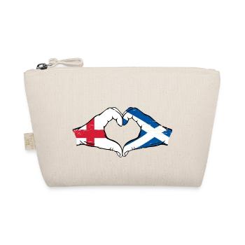 England Scotland Hands Heart Shape Used - Organic Pouch - nature - Front