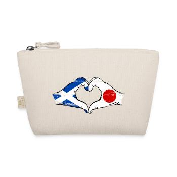 Scotland Japan Hands Heart Shape Used - Organic Pouch - nature - Front