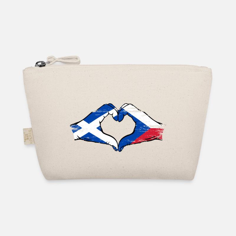 Scotland Czech Republic Hands Heart Shape Used Organic Pouch