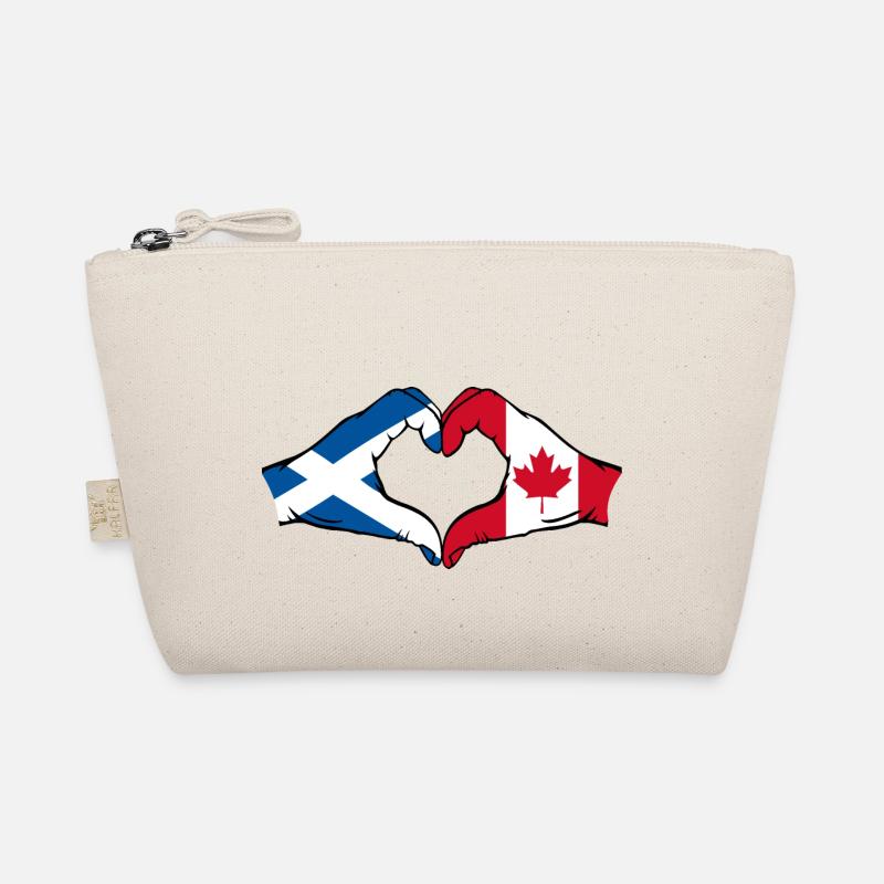 Scotland Canada Hands Heart Shape - Organic Pouch - nature