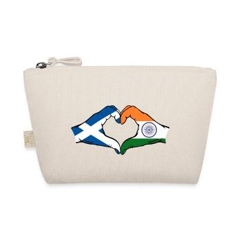 Scotland India Hands Heart Shape - Organic Pouch - nature - Front