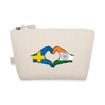 Sweden India hands heart shape - Organic Pouch - nature - Front