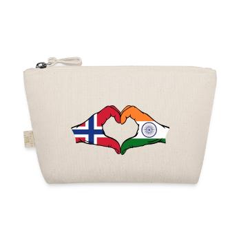 Norway India hands heart shape - Organic Pouch - nature - Front