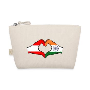 Austria India hands heart shape - Organic Pouch - nature - Front