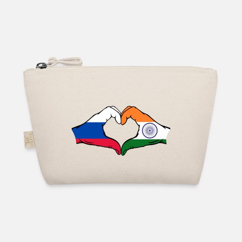 Russia India hands heart shape Organic Pouch