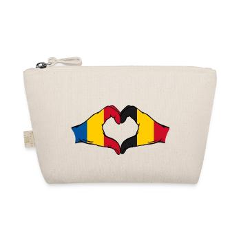 Romania Belgium hands heart shape - Organic Pouch - nature - Front