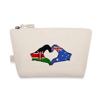 Kenya Australia Hands Heart Shape - Organic Pouch - nature - Front