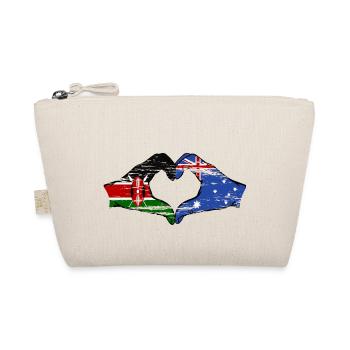 Kenia Australien Hände Herzform used - Bio-Täschchen - Natur - Vorne