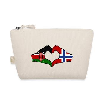 Kenia Norwegen Hände Herzform - Bio-Täschchen - Natur - Vorne