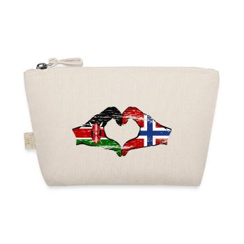 Kenia Norwegen Hände Herzform used - Bio-Täschchen - Natur - Vorne