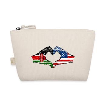Kenia USA Hände Herzform used - Bio-Täschchen - Natur - Vorne