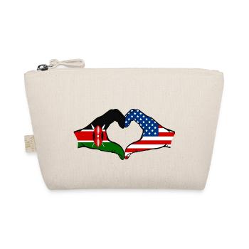 Kenya USA hands heart shape - Organic Pouch - nature - Front