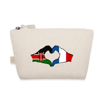 Kenya France Hands Heart Shape - Organic Pouch - nature - Front