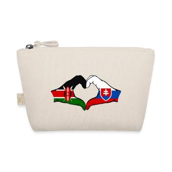 Kenya Slovakia Hands Heart Shape - Organic Pouch - nature - Front
