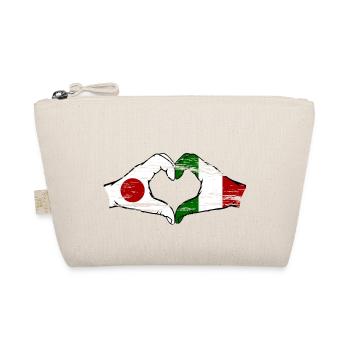 Japan Italy hands heart shape used - Organic Pouch - nature - Front