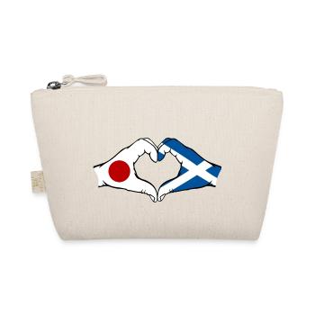 Japan Scotland Hands Heart Shape - Organic Pouch - nature - Front