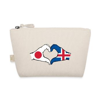 Japan Iceland hands heart shape - Organic Pouch - nature - Front